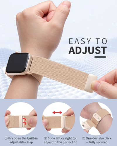 Sunnywoo Stretchy Loop Band for Apple Watch w/ Adjustable Magnetic Clasp (Various Colors/Sizes) - image 3