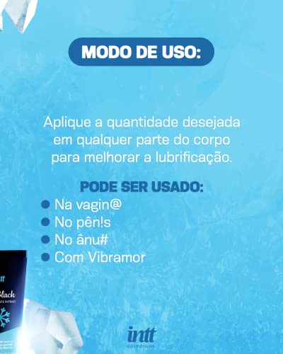 Gel Lubrificante Ice Black Menta 50ml Intt À Base d'Água Gela e Aquece - 2un