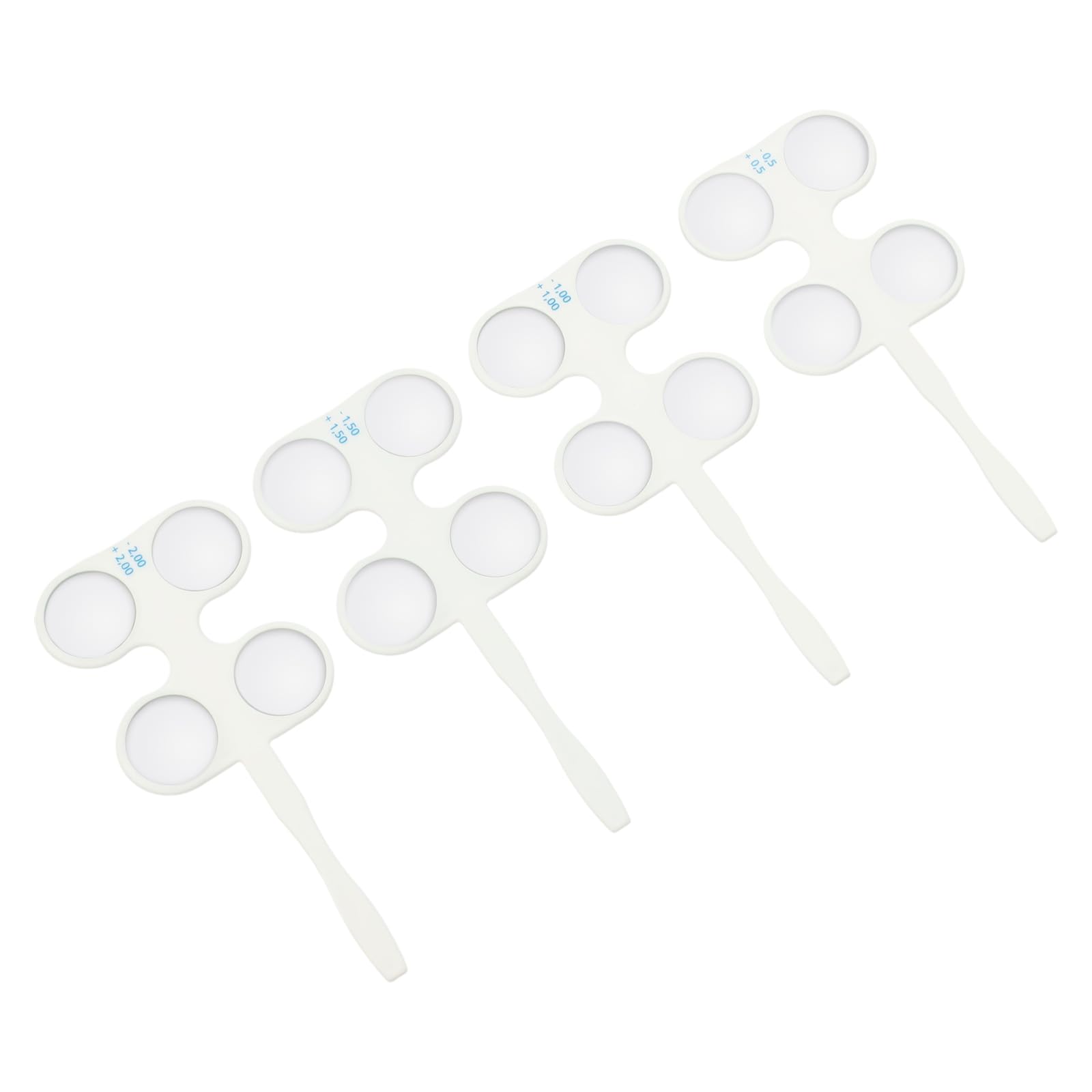 4 Units Optical Flipper Optometry Plastic Flip Trial Lens Confirmation Ophthalmic Flipper Optical Instruments, 4pcs/Set (±0.50, ±1.00, ±1.50, ±2.00)