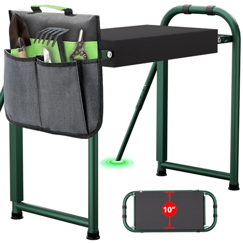 seasky Foldable Garden Kneeler and Seat, Anti-Tipping Gardening Bench Widened