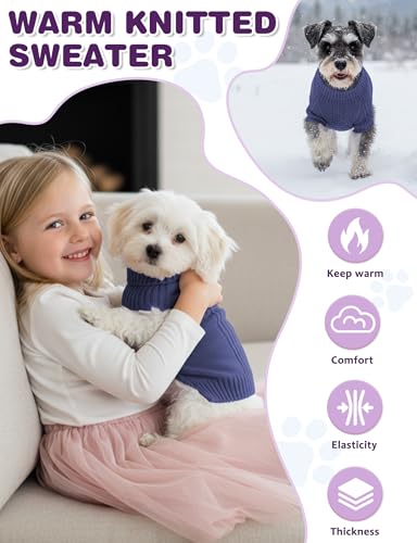 Image of Dog Sweaters for Small Medium Large Dog, Classic Turtleneck Pet Clothes Warm Thermal Doggy Winter Coat, Thick Double Knitting Collar Pullover Cold Weather Puppy Jacket for Indoor & Outdoor Wear
