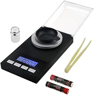 Philonext Digitale Milligramm Waage 50 X 0.001g - mit Mini LCD-Anzeige, Digitale Taschenwaage, Lab Digitale Waage, Schmuckwaage mit Kalibriergewichte und Pinzetten & Wiegeschale