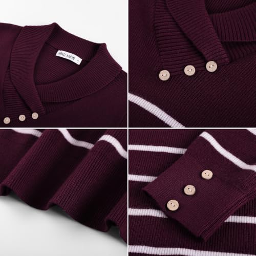 Image of GRACE KARIN Women Fall Long Sleeve V Neck Collar Knit Pullover Sweaters