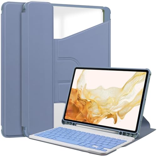 Étui clavier Samsung S9 Plus rotatif violet pour tablette 12.4 pouces 2023