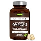 Igennus Haute Concentration Omega 3 Huile De Poisson Sauvage & D3, EPA DHA 660 mg, 1 Par Jour, 180 Doses, Certifié IFOS, Forme Triglycérides rTG, Goût Citron