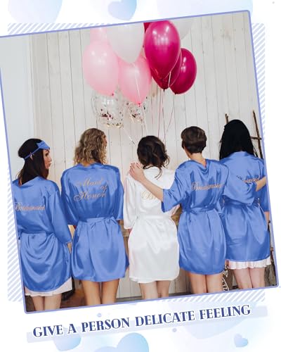 Image of Jecery 7 /12 Pcs Bridesmaid Robes Bride Kimono for Wedding Day Satin Embroidered Bridal Party Robes