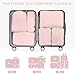 CherryNow Compression Packing Cubes, 7 Set Packing Cubes for Travel Women, Travel Essentials for Suitcase, Luggage Organizer Bags, Pink