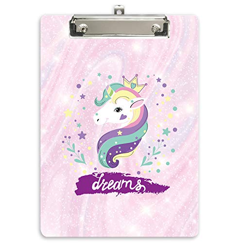 Hongri Plastic Clipboard, Standard A4 Letter Size for Students, Teacher, Woman and Kids, Low Profile Clip, Decorative Clipboards, Cute Clipboard Custom Pattern, Size 9