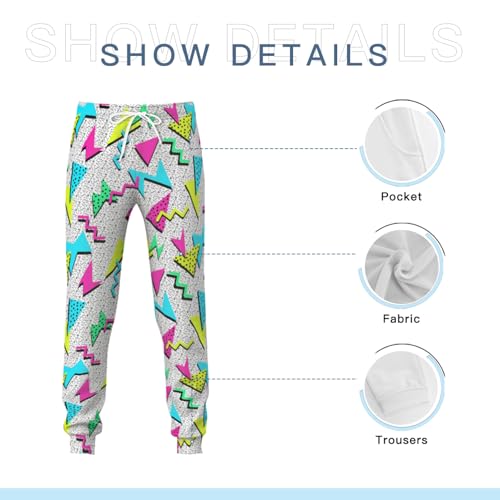 80s 90s Outfits for Men Joggers Sports Pants Funny Running Retro Sweatpants4