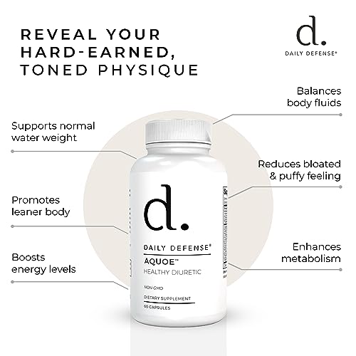 Diuretic Pills - Cranberry Pills with Green Tea, Dandelion, Apple Cider Vinegar & More - AQUOE Water Away Pills for Bloating & Fitness - Water Pills by Daily Defense, 60 Capsules - Image 6