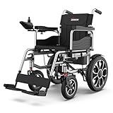 Silla de Ruedas Eléctrica Plegable: 30 km Silla de Ruedas Eléctrica Plegable Ligera para Personas Mayores - Silla de Ruedas Eléctrica para Exteriores con Neumáticos de Gran Formato Hasta 150KG