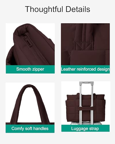 Bolso Tote para mujer, bolso de trabajo acolchado para laptop 15.6 pulg miniatura 7