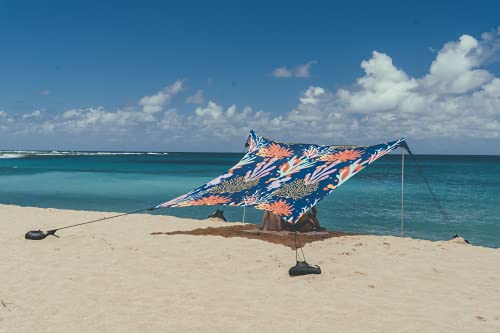 Image of Neso Portable Beach Tent Sun Shelter with Sand Anchor - Lightweight Beach Shade Canopy - Easy Setup for Family Outings - Patented Reinforced Corners - UPF 50+ - 7 x 7ft - Save The Reef
