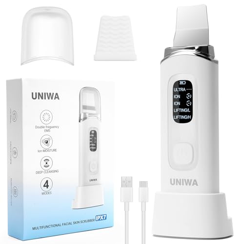 UNIWA Ultrasonic Skin Scrubber with LCD Display