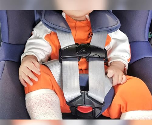 Image of Universal Child Car Seat Chest Harness Clip Universal Safer Belt Clip Buckle Lock Stroller Chest Clip Adjustable Guard for Baby and Kids (Gray)