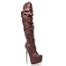 V-Luxury Womens 11-VICKY18 Closed Toe Platform Stiletto Heel Knee High Boot