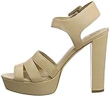 guess kleid rot lang Frühling Sommer Guess Damen Lylah/Sandalo (Sandal)/Leather Peeptoe Pumps, Braun (MEDIUM Brown NATU), 38 EU