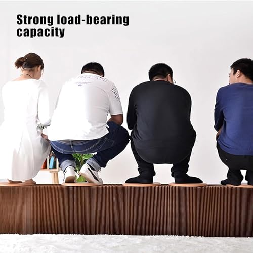 Image of Flexible Kraft Paper Folding Bench with 3 Cushions - 59 inch Retractable Honeycomb Ottoman, Collapsible Portable Stool Seating for Entryway & Small Spaces, Heavy Duty Modern Sustainable Furniture (Brown)