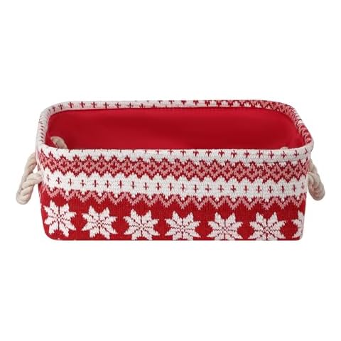 INough Christmas Baskets Collapsible Christmas Baskets for Gifts Empty Large Basket for Gifts Red Gift Baskets Holiday Baskets Empty Christmas Storage Baskets with Handles Cover