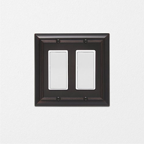 Amazon Basics Double Gang Light Switch Wall Plate, Oil Rubbed Bronze, Set Of 2 #TOP2