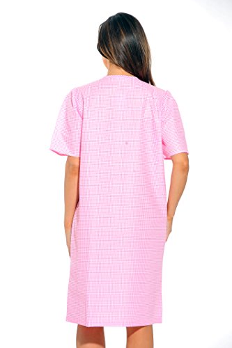 Dreamcrest 8511-Pink Throttle-XL Short Sleeve Duster/Housecoat/Women Sleepwear