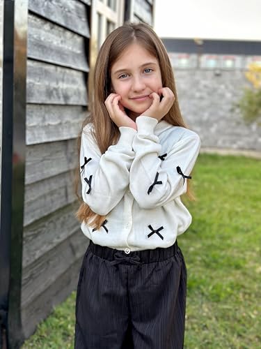 Image of Rolanko Girls Cardigan Sparkling Sequin Kids Knit Button Up Sweater Cardigan Long Sleeve 4-11 Years