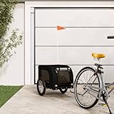 ARKEM Remorque de vélo pour Chien Noir Tissu Oxford et Fer,Remorque Velo,Remorque Chien,Remorque Vélo Pliable
