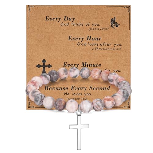 Image of morniface Inspirational Gifts for Women,Natural Stone Bracelet for Mom Daughter Friends Sister Wife Grandma Aunt