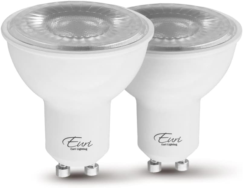 Euri Lighting EP16-7W5020eG-2 Dimmable LED PAR16, GU10 Base, 7W (50W Equal) 500lm, Warm White (2700K), 80CRI, 40° Angle, Damp Rated, UL, Energy Star, 3YR 25K HR WTY, One Count of 2