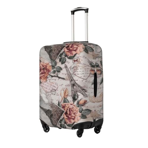 Flower Paris Eiffel Tower Print Luggage Suitcase Covers Elastic Washable Luggage Protector Luggage Covers For Suitcase2
