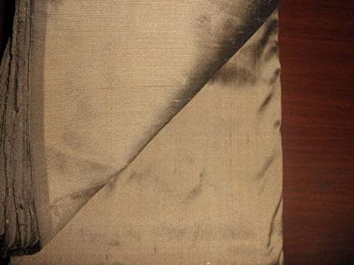 Soie marron doré Silk Dupioni : textile de luxe à rayures verticales