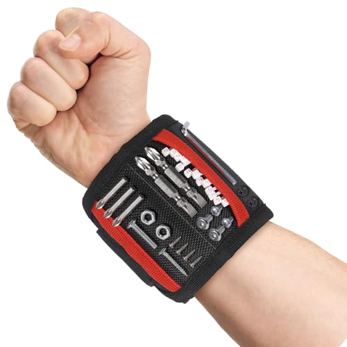 DEPAR 2 Pulseras Magnéticas, Pulsera Magnética para Artesanos, Regalo de Navidad para Hombres, Regalo de Cumpleaños para Artesanos, Aficionados al Bricolaje y Renovadores