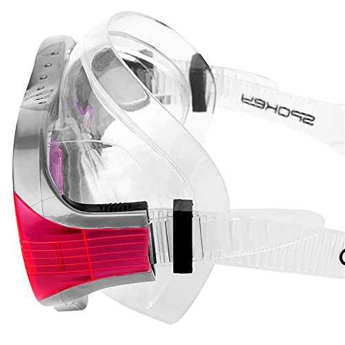 Máscara de buceo Spokey Zenda roja ideal para tus vacaciones de verano en la playa 2