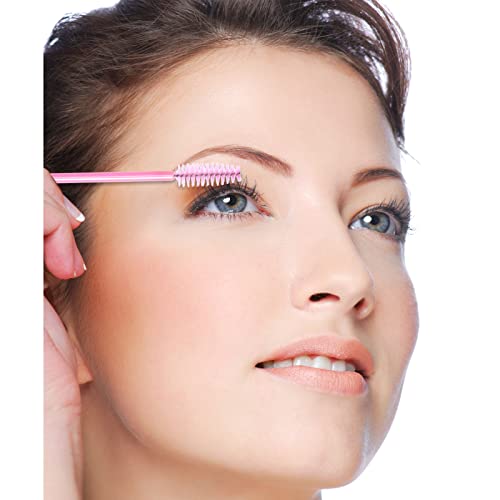 AIBAOBAO Eyelash Brushes Mascara Wands spoolies Disposableï¼Pink Crystal Eyelash Brush Eyebrow Brush Spoolie Eyelash 100Pcs Eye Brow Spoolie Castor Oil Brush Mascara Wands Cosmetic Makeup Tools - Image 7