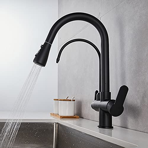 Robinet évier de cuisine 3 voies à arc élevé pour eau pure - 3