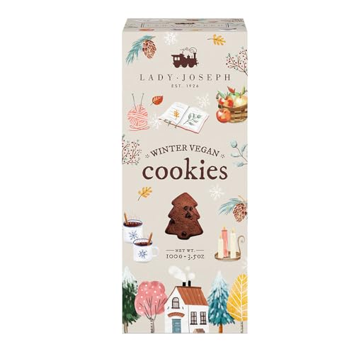 Lady Joseph Galletas de Navidad | Galletas veganas de cacao con forma de árbol y trocitos de cacao | 100 g