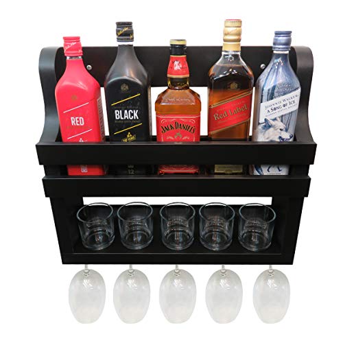 Bar Adega Deoch em MDF Preto de Parede
