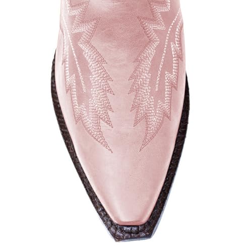 Western - Style Embroidered Boots, Leather Mid - Calf Pointed - Toe Boots, Classic Cowboy Riding Boots4