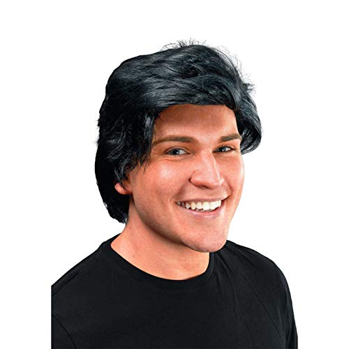 Bristol Novelty Peluca de hombre Raya lateral Negro, multicolor (BW465) Halloween