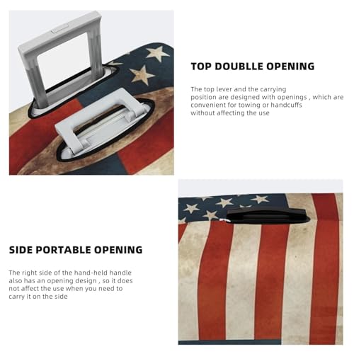 Travel Luggage Cover Suitcase Protector Elastic Washable Vintage American USA Flag Suitcase Cover Anti-scratch Spandex Baggage Covers Fits 18-32 Inch Luggage4