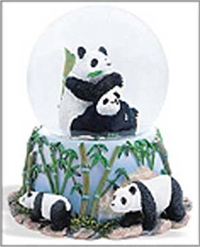 Panda Bears Musical Snow Globe - It's a Small World