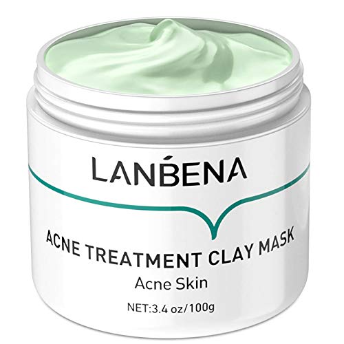 Acne Clay Mask, LANBENA Acne Treatment Masks Acne & Treatment Pore Reducer Tightens Skin Hydrating Clay Mask Acne Remover Deep Pore Cleanser and Pore Shrinking (3.4 Oz)