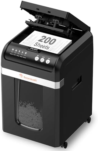Bonsaii Trituradora de Papel con Alimentación Automática 200 Hoja...