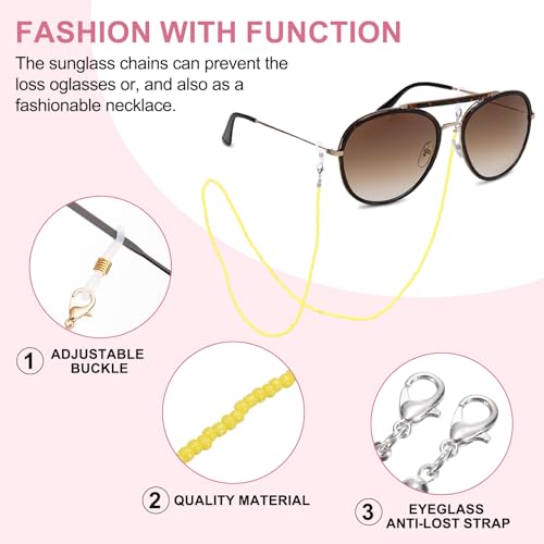 Image of uxcell Eyeglass Chains for Women, Eyeglass Holder Bead Chains Adjustable Sunglasses Lanyards Holder Chains for Glass
