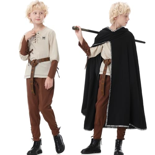 Image of Boys Medieval Renaissance Costumes Kids Pirate Viking Outfit for Halloween