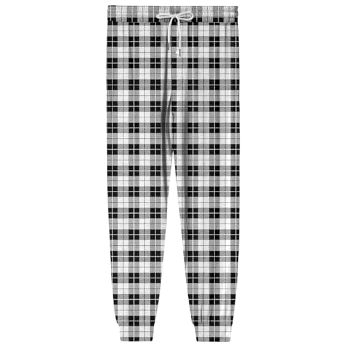 Mens Cotton Pajama Pants,Soft Plaid Pj Pant Sleepwear Lightweight Lounge Bottoms With Pockets, M-3XL4
