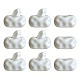 9 PICS Decorative Ceramic Tissue Box, Modern Sculptural Design and 4 Colors, Creative Tissue Holder for Home/Office/Bathroom,7.68''L * 5.98''W * 3.94''H (White)