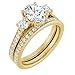 10K/14K/18K Solid Yellow Gold Handmade Engagement Ring, 1.00 CT Oval Cut Moissanite Solitaire Ring, Diamond Wedding Ring Set for Women/Her, Anniversary/Propose Ring, VVS1
