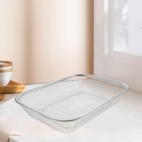 Cesta Rectangular Malla Fina 30X22 CM para Limpieza de Alimentos en Cocina 6