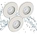 Produktbild Trango 3er Set LED IP44 Bad Einbaustrahler in Nickel matt 6729IP-032M3 Bad Einbauleuchte Deckenspots Deckenstrahler Einbauspots Strahler incl. 3x 3 Watt LED Modul Ultra Flach nur 3cm Einbautiefe